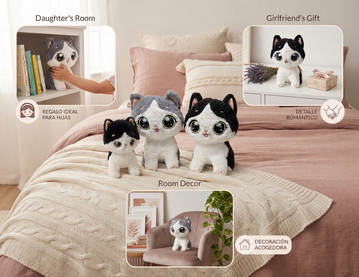 Gatito de Peluche Ojos Grandes