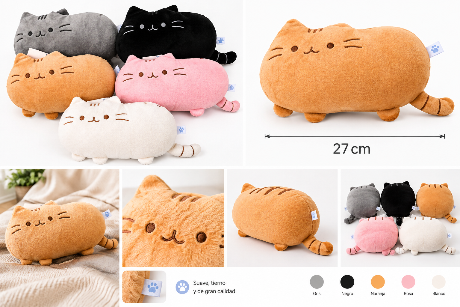 Almohadón Peluche Gatito