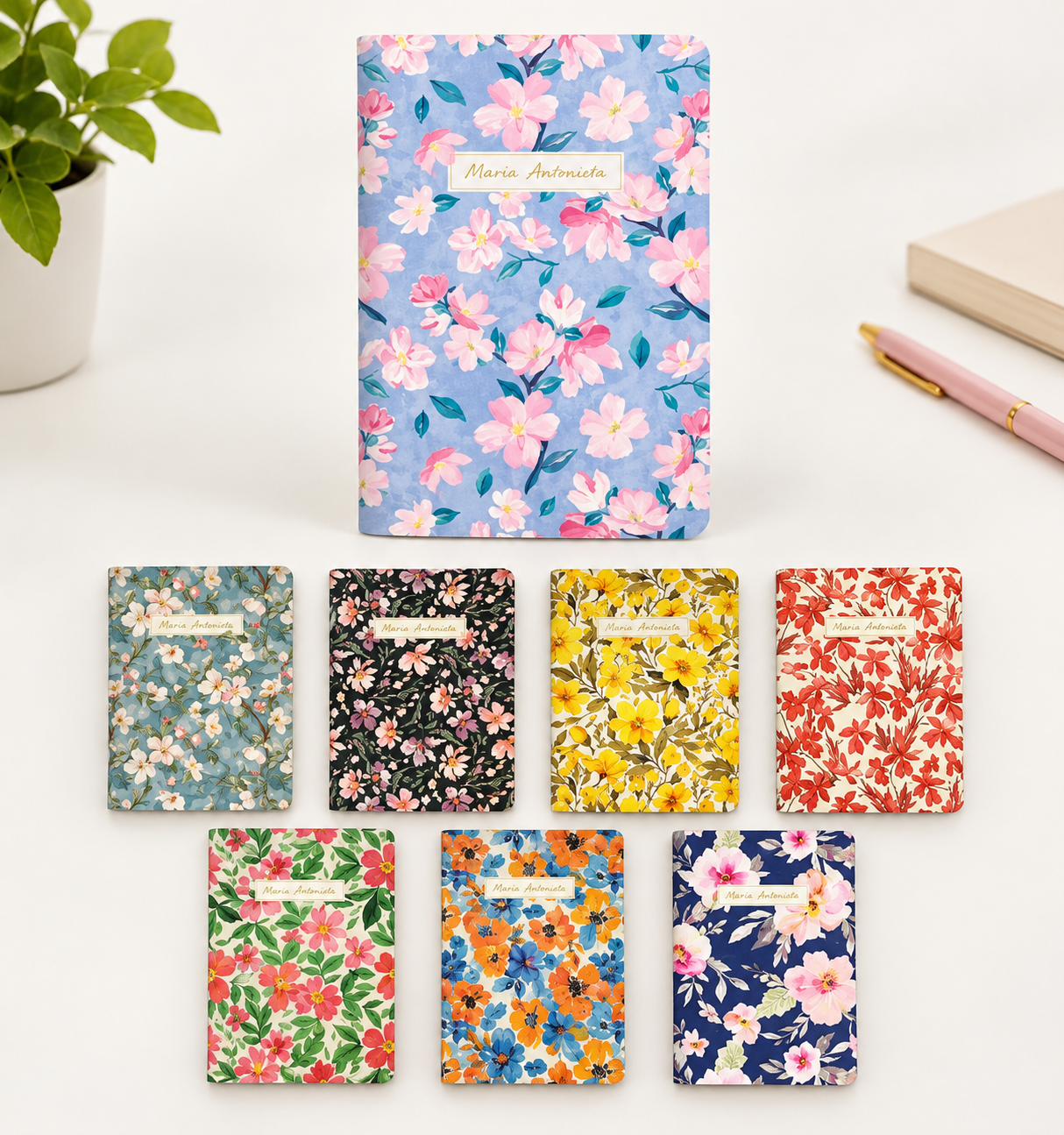 Libretas Anotadores Florales Flores Pasteles