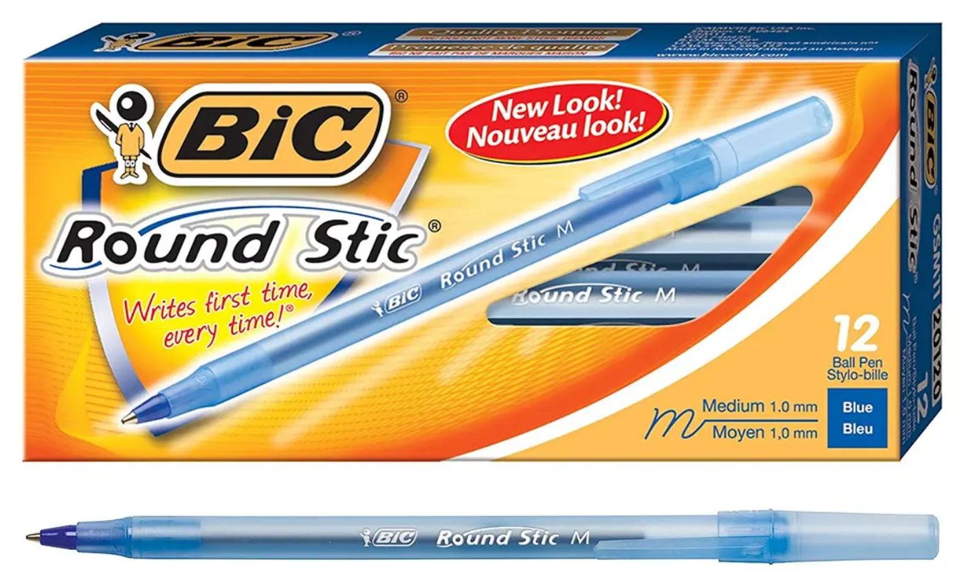 Boligrafo  Birome Bic Round Stic Cajax12