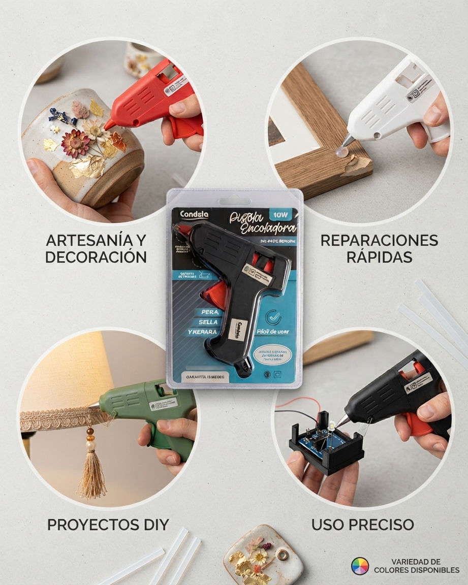 Pistola Encoladora de Silicona Chica y Grande